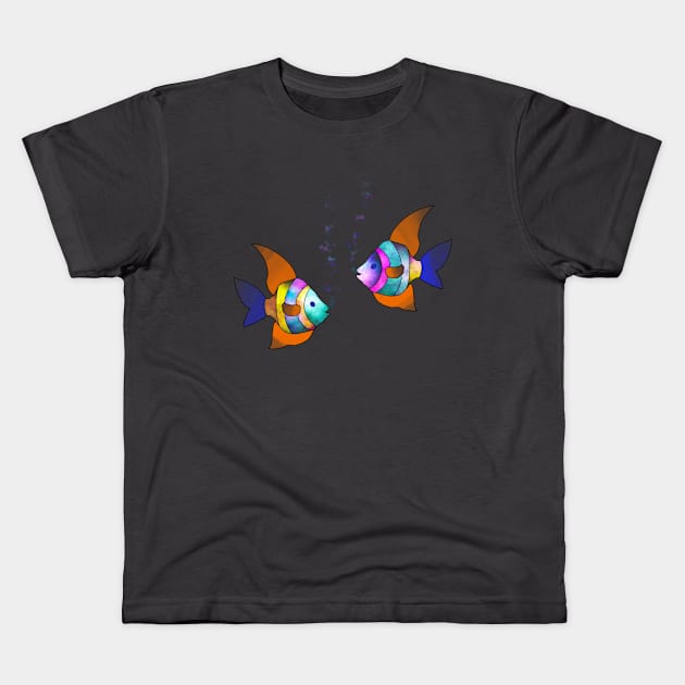 Two little fish Kids T-Shirt by Gavlart